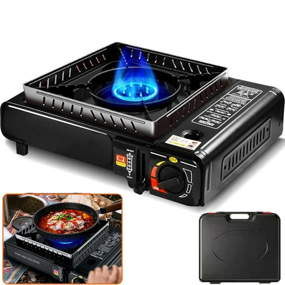 Portable Camping Stove,Butane Stove with Wind Baffle,Portable Camping Stove for Outdoor Cooking, with Carrying Case Great for Emergency Preparedness Kit