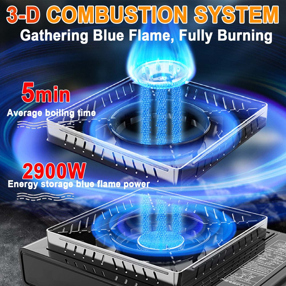 Portable Camping Stove,Butane Stove with Wind Baffle,Portable Camping Stove for Outdoor Cooking, with Carrying Case Great for Emergency Preparedness Kit