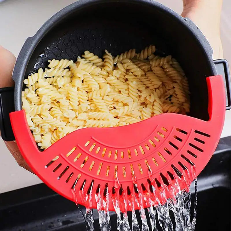 Pasta Strainer Grease Drainer for Frying Pan Food Drainer for Meat Vegetables Fruit Fits Pots Pans and Bowls Silicone Kitchen