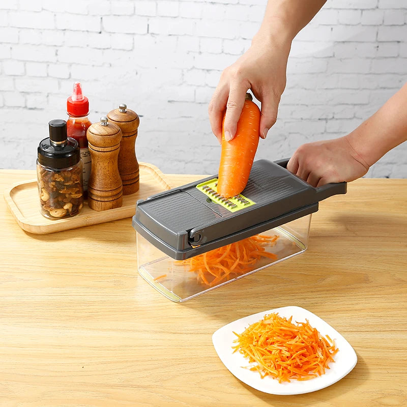 14/16-in-1 Multifunctional Vegetable Chopper: Slicer, Dicer & Grater