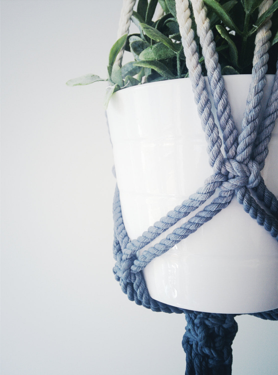 Macrame Plant Hanger, Hanging Planter, Dip Dyed