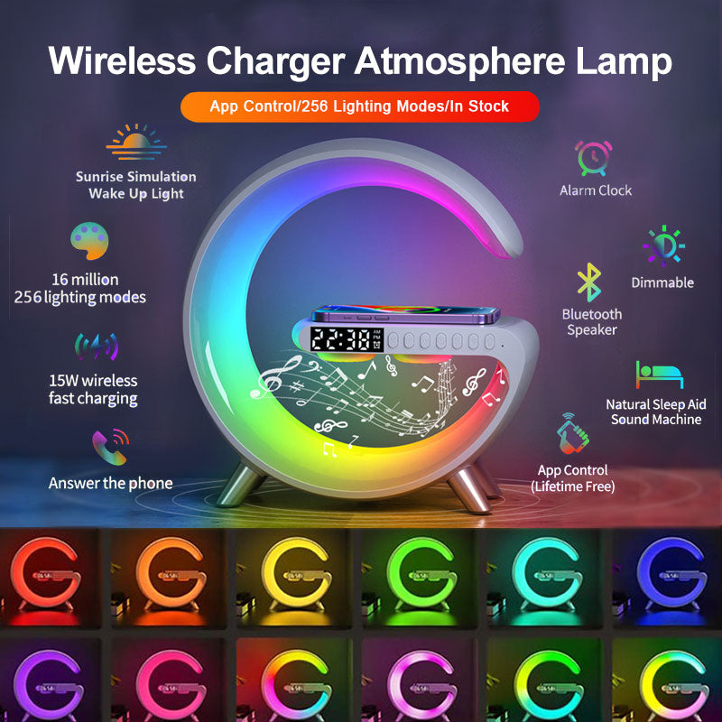 LumiTune™: 4-in-1 Wireless Speaker, Charger, Lamp & Alarm Clock